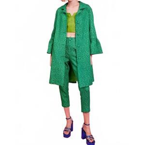 NEW JAYLEY embroidered trench coat in green